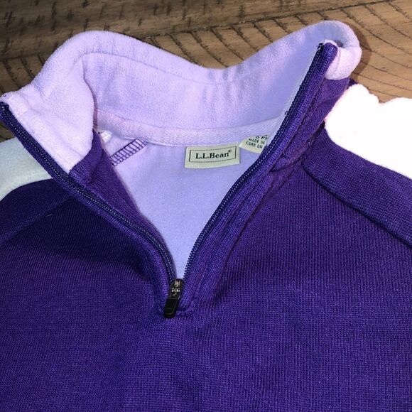 LL Bean Fleece Zip up Classic LL Bean Patch in Power Purple. Soft. All Season - Picture 7 of 17